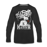 Men's "Hustle Harder" Graphic Long Sleeve T-Shirt - HossCoApparel