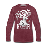 Men's "Hustle Harder" Graphic Long Sleeve T-Shirt - HossCoApparel