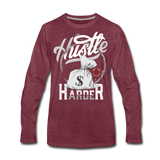 Men's "Hustle Harder" Graphic Long Sleeve T-Shirt - HossCoApparel