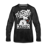 Men's "Hustle Harder" Graphic Long Sleeve T-Shirt - HossCoApparel